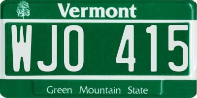 VT license plate WJO415