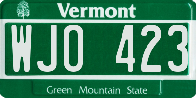 VT license plate WJO423