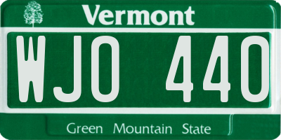 VT license plate WJO440