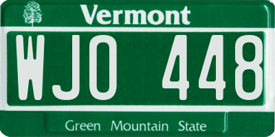 VT license plate WJO448