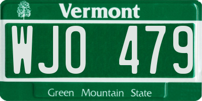 VT license plate WJO479