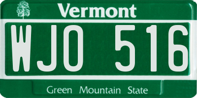 VT license plate WJO516