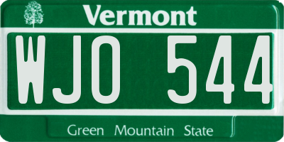 VT license plate WJO544