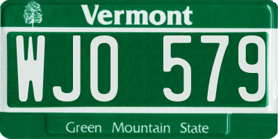 VT license plate WJO579