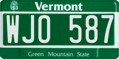 VT license plate WJO587