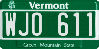 VT license plate WJO611