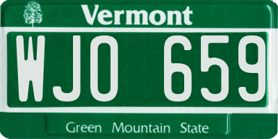 VT license plate WJO659