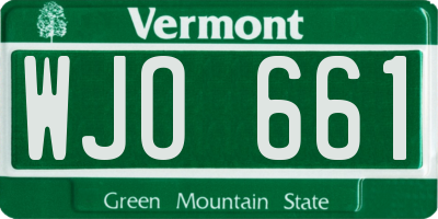 VT license plate WJO661