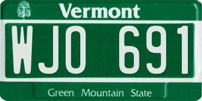VT license plate WJO691