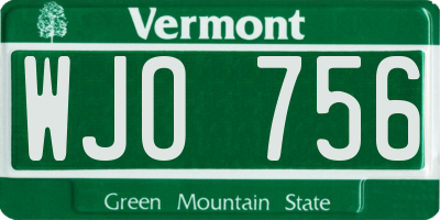 VT license plate WJO756