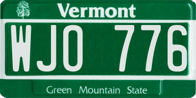 VT license plate WJO776