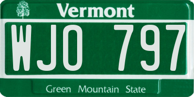 VT license plate WJO797