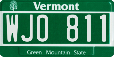 VT license plate WJO811