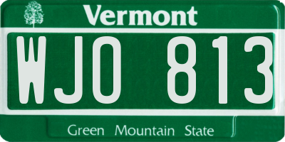 VT license plate WJO813