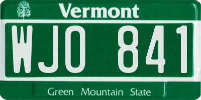 VT license plate WJO841