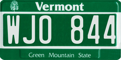 VT license plate WJO844