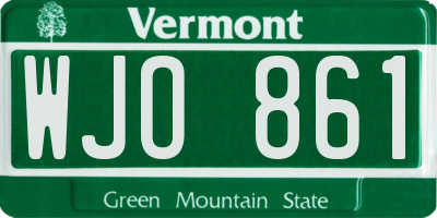 VT license plate WJO861