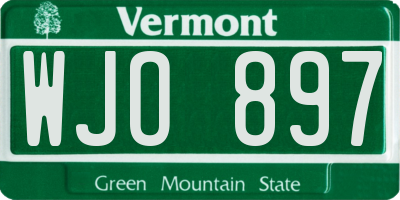VT license plate WJO897