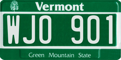 VT license plate WJO901