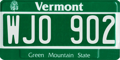 VT license plate WJO902
