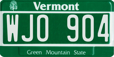VT license plate WJO904