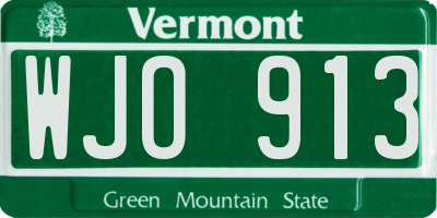 VT license plate WJO913