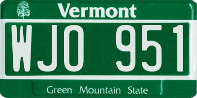 VT license plate WJO951