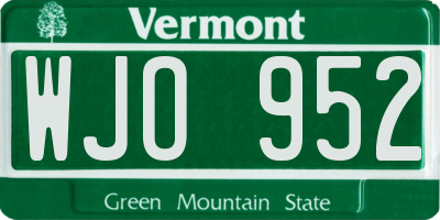 VT license plate WJO952