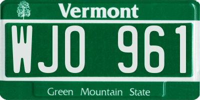VT license plate WJO961