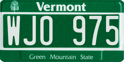 VT license plate WJO975