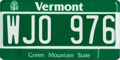 VT license plate WJO976