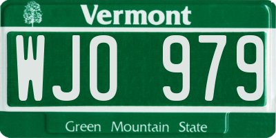 VT license plate WJO979