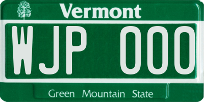 VT license plate WJP000