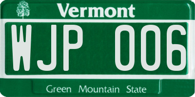 VT license plate WJP006