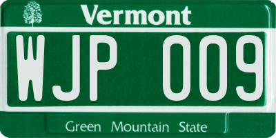 VT license plate WJP009