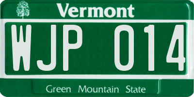 VT license plate WJP014