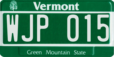 VT license plate WJP015