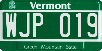 VT license plate WJP019