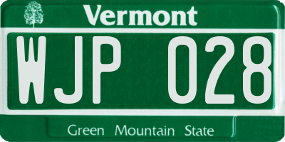 VT license plate WJP028