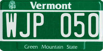 VT license plate WJP050