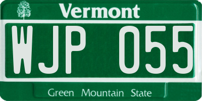 VT license plate WJP055