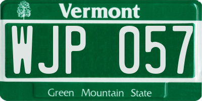 VT license plate WJP057
