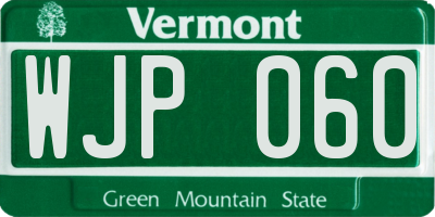 VT license plate WJP060