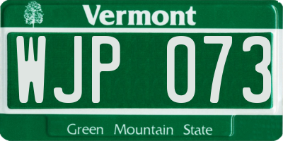 VT license plate WJP073