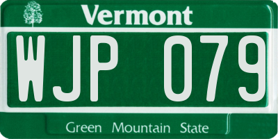 VT license plate WJP079