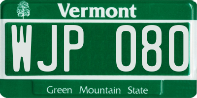 VT license plate WJP080