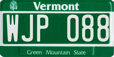 VT license plate WJP088