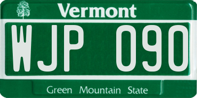 VT license plate WJP090