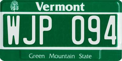 VT license plate WJP094