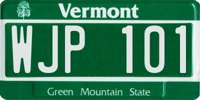 VT license plate WJP101